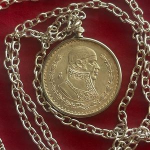 Gorgeous brilliant Mexico silver coin necklace
